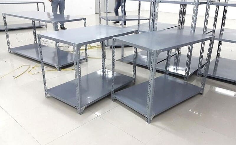 Kệ sắt v lỗ 2 tầng